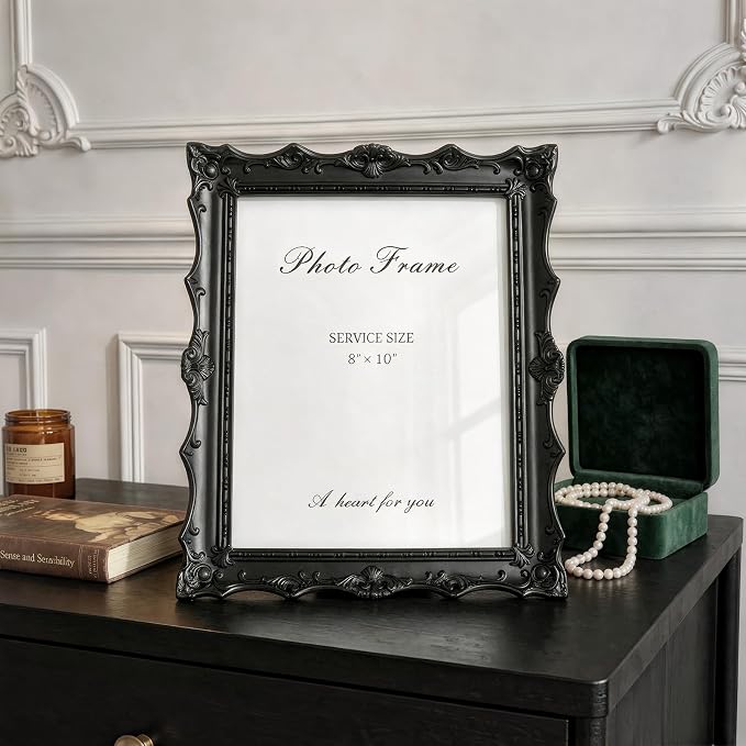 Cuspin Vintage 8x10 Black Picture Frame, Handcrafted Resin Gothic Frame - Image 7