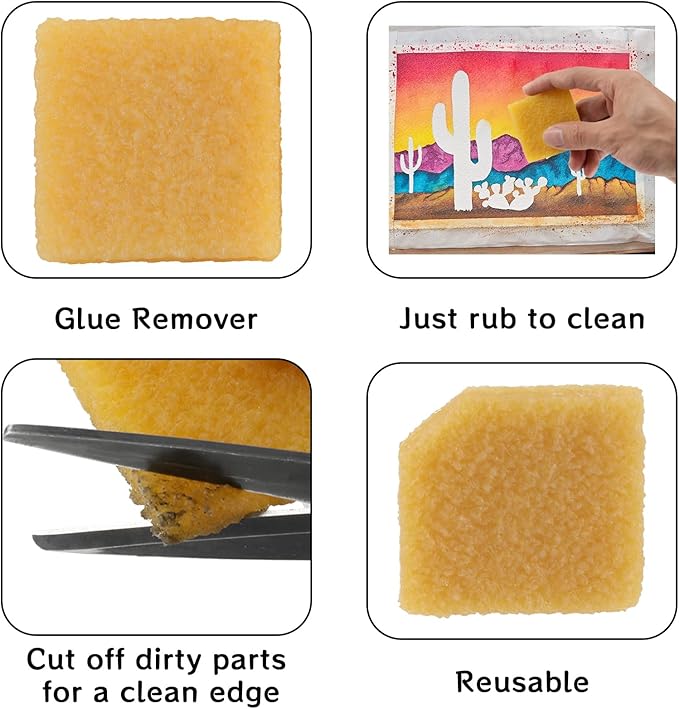 2pcs Glue and Residue Eraser Rubber Cement Cleaner for Removing Adhesive and Residues from Paper Plastic and More