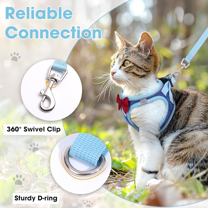 Cat Vest Harness and Leash Set for Walking, Escape Proof, Adjustable Kitten - Image 3