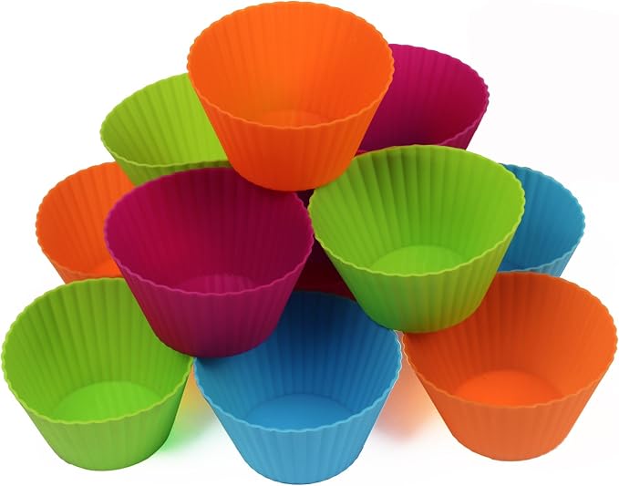 Webake Jumbo Silicone Muffin Cups, 3.5 Inch Nonstick Cupcake Liners 12-Pack | - Image 5