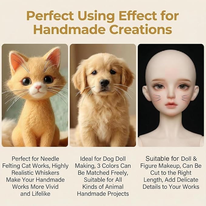 900 Pieces 7.5cm Professional Plastic Craft Whiskers, Soft Sculpture and Art - Image 7