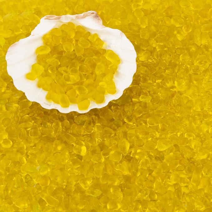 QEQEKAKA Sea Glass Stones for Crafts About 2.75LB Yellow Glass Pebbles - Image 5