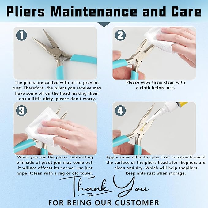 4 Pack Jewelry Making Pliers Tools Set, Jewelry Making Needle Nose Chain Nose Round Bent Pliers Wire Cutter for Bracelet Beading DIY Craft Jewelry Making Supplies