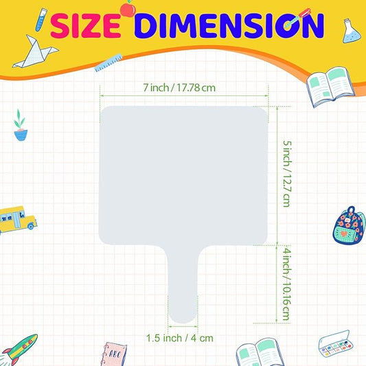 12 Pcs Dry Erase Answer Paddle 7 x 9 Inch Handheld Wooden White Board Double Sided Dry Erase Small Whiteboards for Students Classroom Games Party Auction Paddles for Bidding Meeting Voting(12)