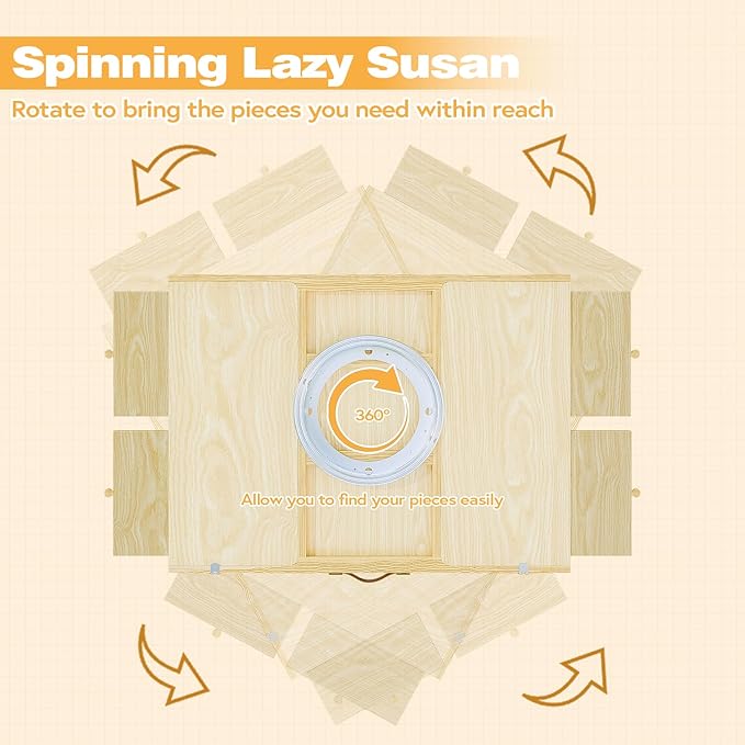 1500 Pcs Adjustable Jigsaw Puzzle Board with Drawers and Cover, 33.3"x24.3" Rotating Puzzle Table with Lazy Susan, Frame for Wall Art Display