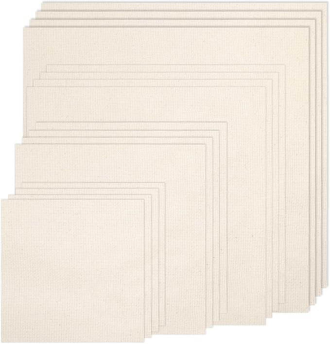 16 PCS Punch Needle Fabric Tufting Cloth 4 Different Sizes 5.9 to 11.8inch | by Unknown