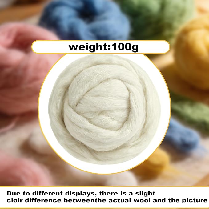 Wool Roving-3.5oz Needle Felting Wool, Soft Multi-Color Wool Fiber, Perfect - Image 2