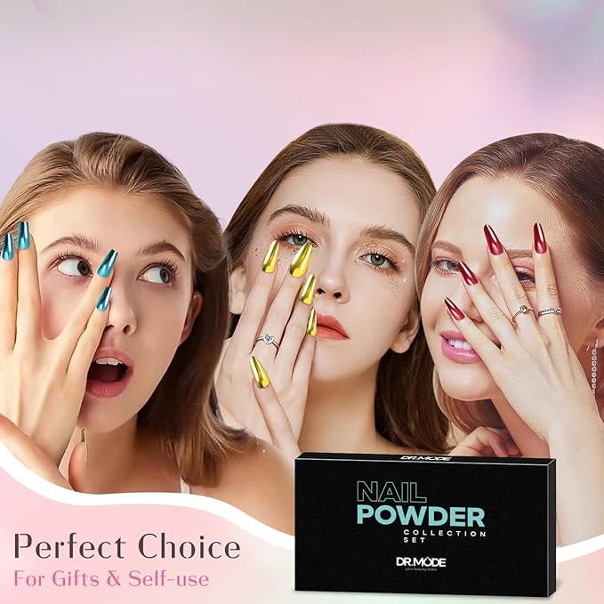 Gold Silver Chrome Nail Powder, 24 Colors White Pearl Unicorn Iridescent Holographic Nail Chrome Powder, Red Blue Green Black Purple Rose Gold Metallic Mirror Chrome Powder for Nails Glitter Pigment