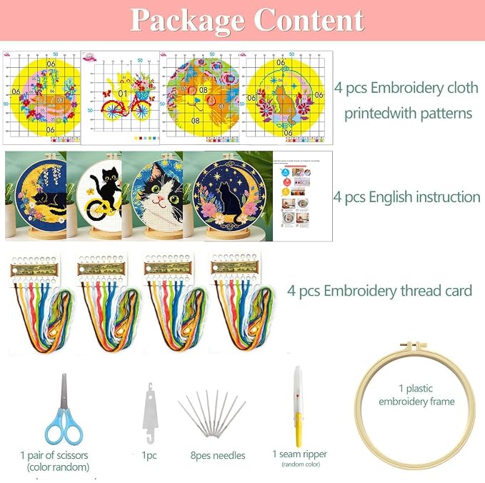 Zhenqing Cat Stamped Cross Stitch Kits - Image 4