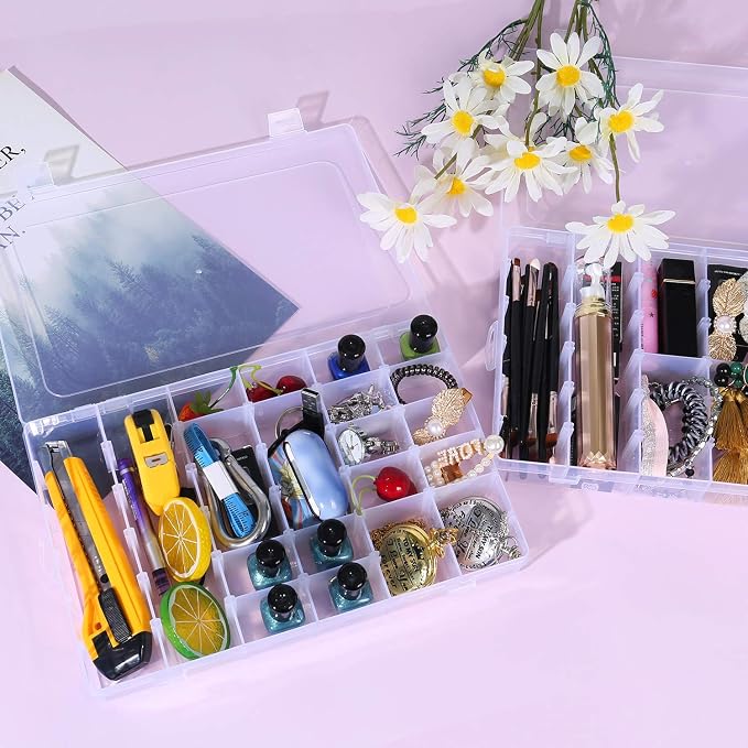 Umirokin Small Parts Organizer Box 2 Pack, 36 Grid Bead Organizer - Image 3