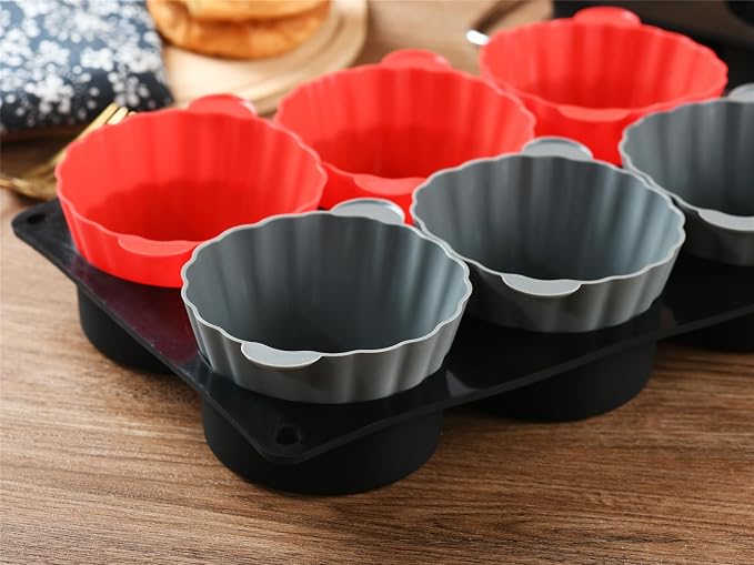 12 Pack Reusable Non-stick Large Silicone Baking Cups, 3.54 Inch Jumbo Silicone - Image 6