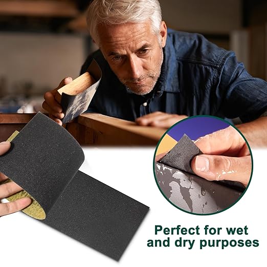 20PCS Sand Paper 1200 Grit Sandpaper Sheets, 9 x 3.6 Inch Wet Dry Sandpaper Sheets, Sand Paper for Metal, Wood Furniture, Automotive and Crafts