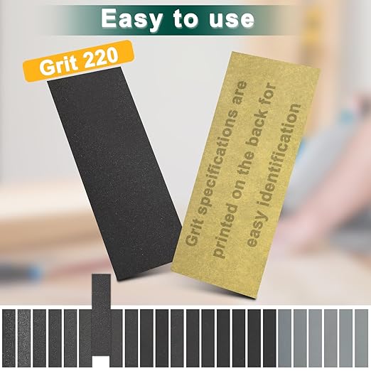 20PCS Sand Paper 220 Grit Sandpaper Sheets, 9 x 3.6 Inch Wet Dry Sandpaper Sheets, Sand Paper for Metal, Wood Furniture, Automotive and Crafts