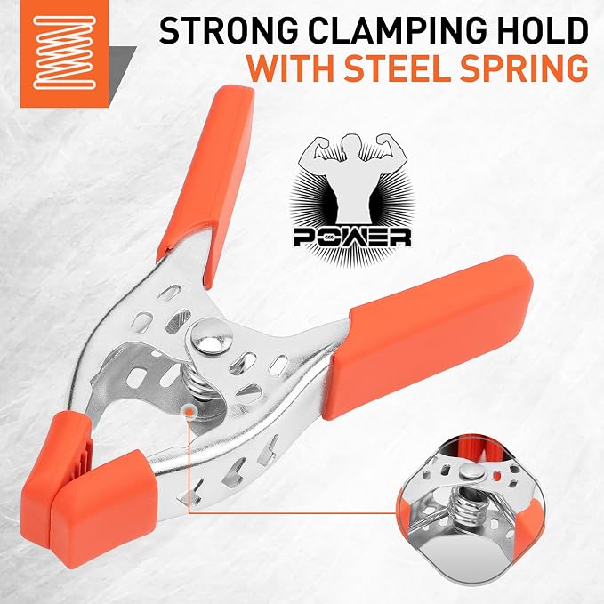 HORUSDY 4-Piece 8" inch Spring Clamp, Heavy Duty Spring Metal Spring Clamps - Image 3