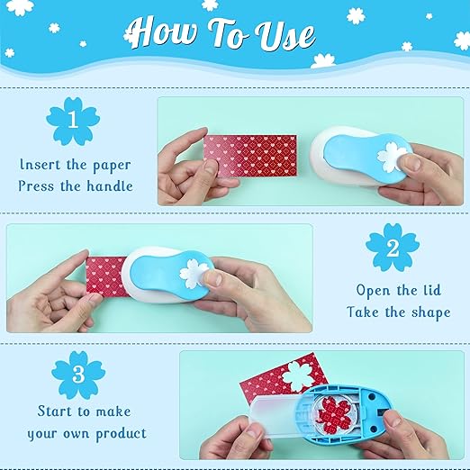 Flower Hole Punch for Paper Craft Size Out 2-Inch, Cherry Blossoms Punches, Craft Lever Punch Handmade, Tool Flower Punch for Scrapbook, Festival Cards, DIY Arts