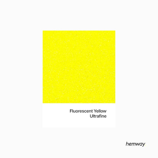 Hemway Polyurethane & Epoxy Resin Glitter 100g / 3.5oz Metallic Crystal Flake Additive for Flooring Jewelry Tumblers Glass Pigment - Ultrafine (1/128" 0.008" 0.2mm) - Fluorescent Yellow