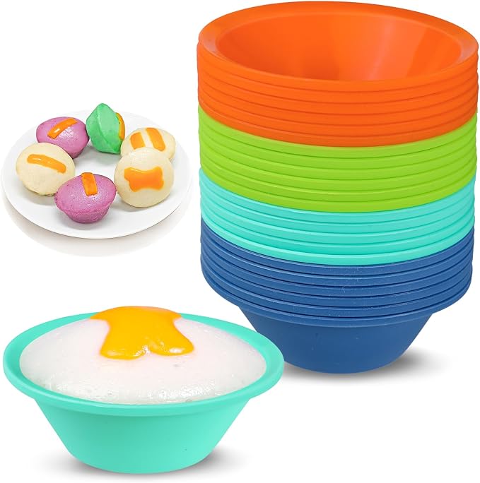 Webake 24 Pcs Platinum Silicone Puto Molder Filipino Medium-Size, 2.75" by Webake
