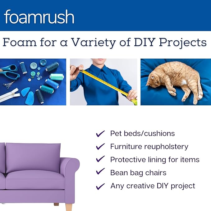 FoamRush 12" x 24" x 24" Charcoal High Density Upholstery Foam Cushion (Upholstery Sheet, Foam Padding, Seat Replacement, Chair Cushion Replacement, Square Foam, Wheelchair Seat Cushion) Made in USA