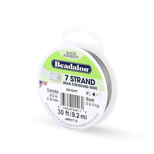 Beadalon 7-Strand Stainless Steel Beading Wire, Flexible & Durable Wire by Beadalon