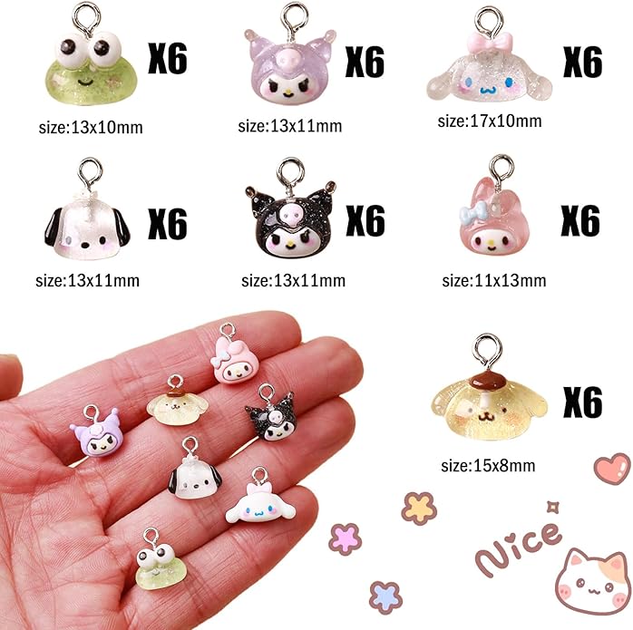 YOKUSHI 42PCS Cute Cartoon Resin Charms - Image 2
