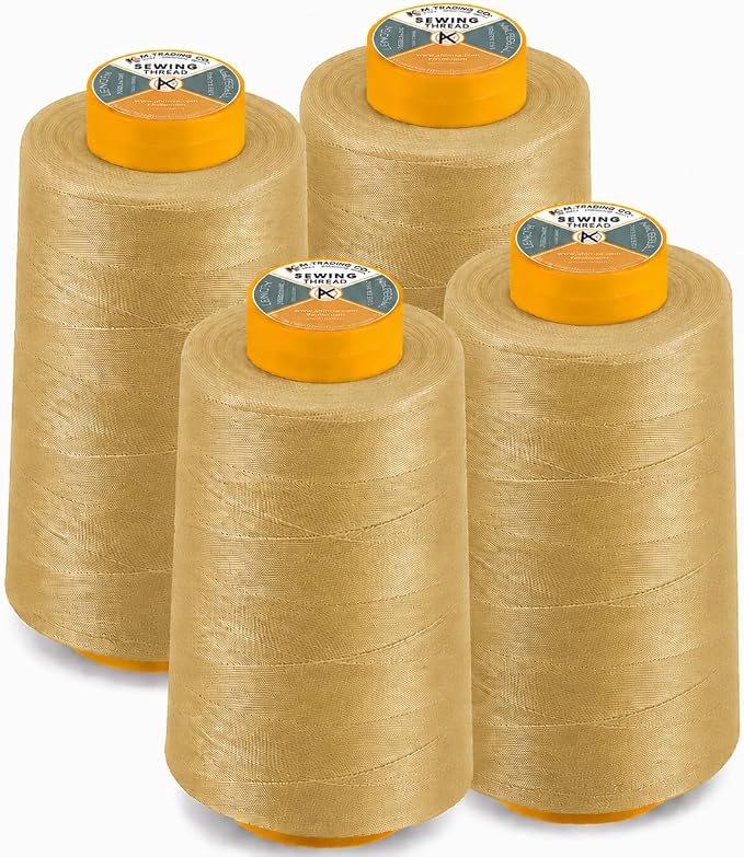 AK TRADING CO. 4-Pack Light Gold All Purpose Sewing Thread Cones of High by Fabrics%7CEventDecor%7CCrafts%7CUpholsteryFoam