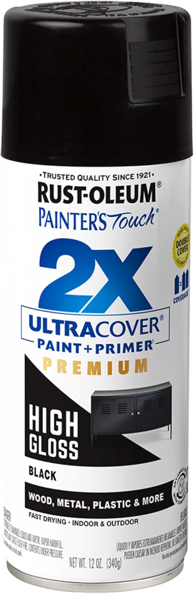 Rust-Oleum Painter's Touch 2X Ultra Cover Spray Paint, High Gloss Black | by Rust-Oleum