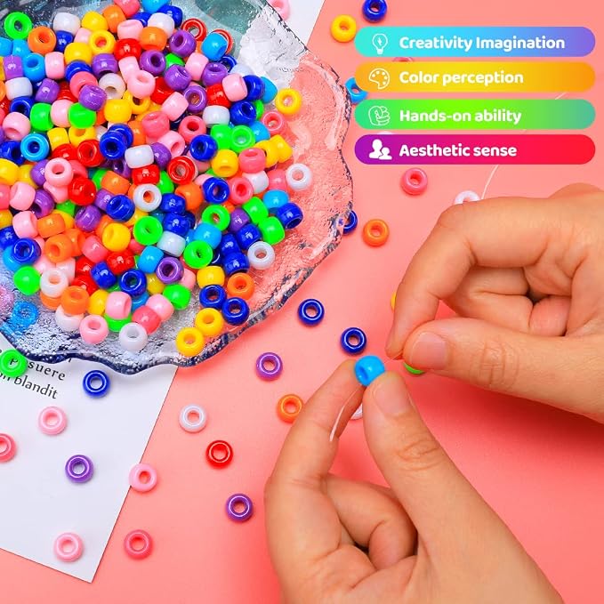 IOOLEEM 4000pcs Pony Beads, 11 Colors, Bulk Beads - Image 3