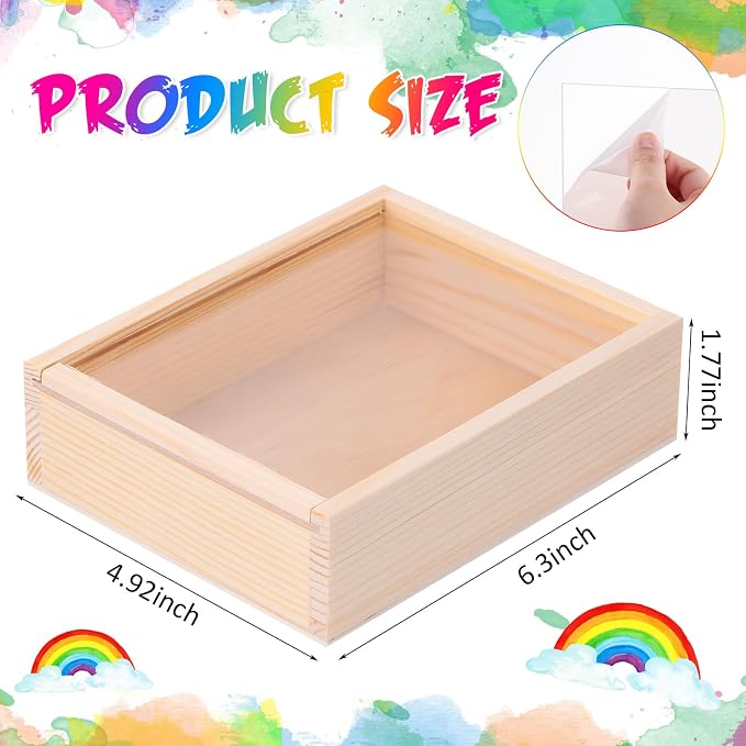 Thyle 48 Pcs Unfinished Wood Display Boxes - Image 2