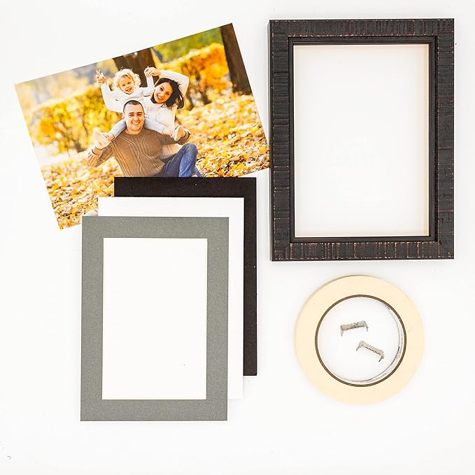 11x14 Mat for 8.5x11 Photo - Precut Mid Grey Picture Matboard for Frames Measuring 11 x 14 Inches - Bevel Cut Matte to Display Art 8.5 x 11 Inches - Acid Free ONE MAT with Backing Board & Clear Bag