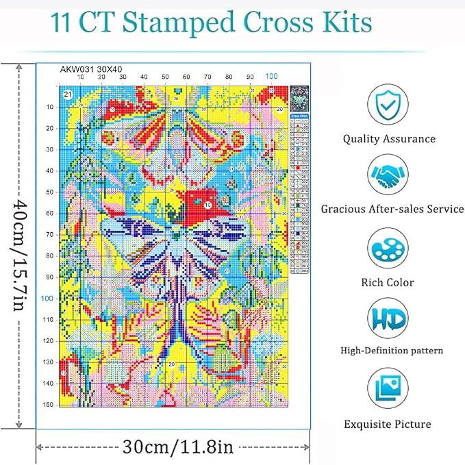 Eiazuiks Stamping Cross Stitch Kit, Bookstore Counting Cross Stitch Kit - Image 7