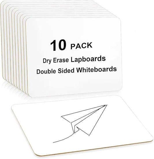 10 Pack Dry Erase Boards, Double-Sided Small White Board for Classroom Student, 9"x12" Portable Dry Erase Board Bulk, Mini Whiteboard for Teacher Classroom Supplies