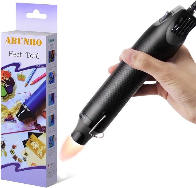 Heat Gun, Uptdae Version 110V 300W Mini Handheld Hot Air Gun with 6.6ft Cable, Portable Heat Gun For Crafting, Embossing, Shrink Wrapping PVC, Drying Paint, Clay, Rubber Stamp