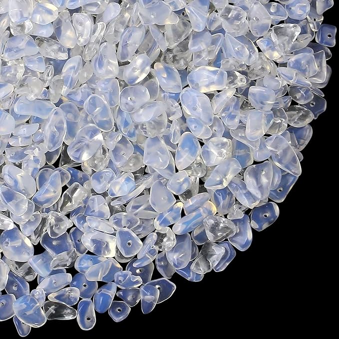 LAIDANLA White Opalite 400pcs Natural Chip Stone Beads 5-8mm Healing Crystal - Image 2