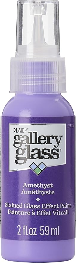 Gallery Glass, Amethyst Stained Glass 2 fl oz Brilliant Smooth Finish Paint by GalleryGlass