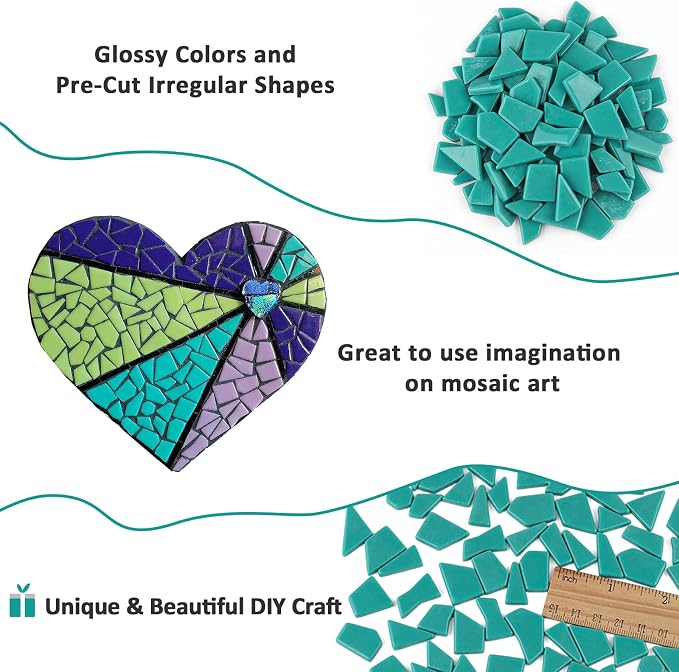 Youway Style Teal Glass Mosaic Tiles - Image 5