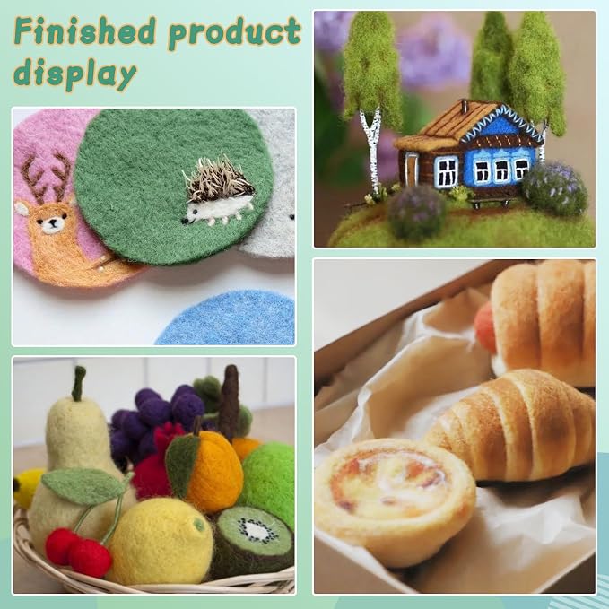 Mayboos Needle Felting Kit, Wool Roving 20 Colors Set, Wool Felting Kit Felt - Image 7