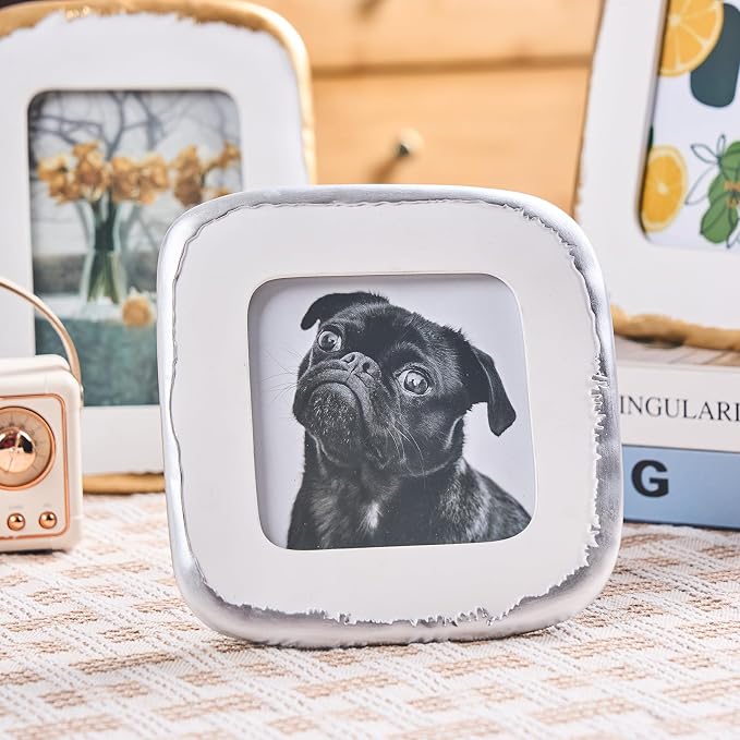 4x4 Picture Frame, Hand-Crafted Resin Dog Picture Frame - Image 2