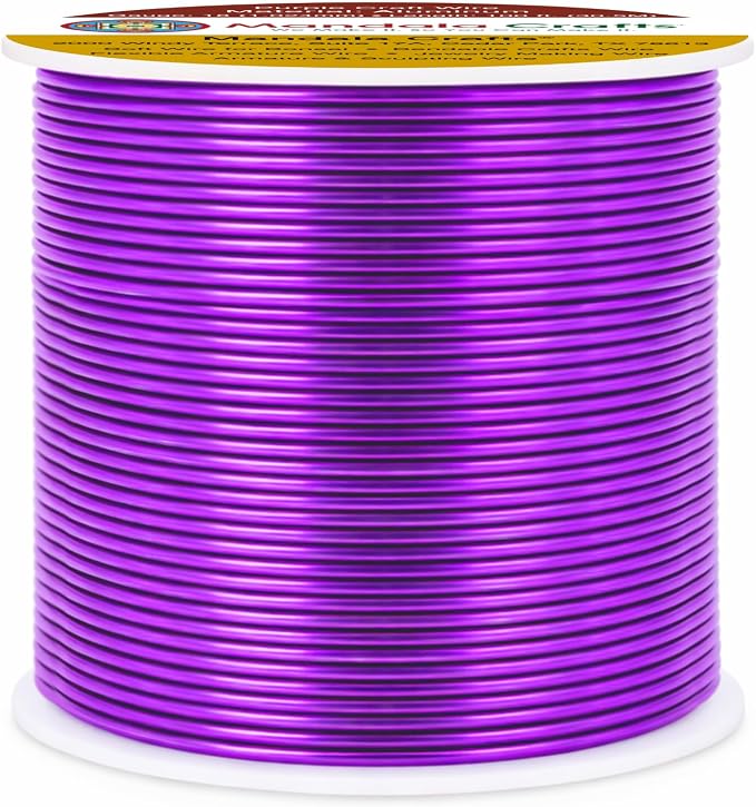 Mandala Crafts 18 Gauge Purple Anodized Aluminum Craft Wire, 100 FT | Colored - Image 2