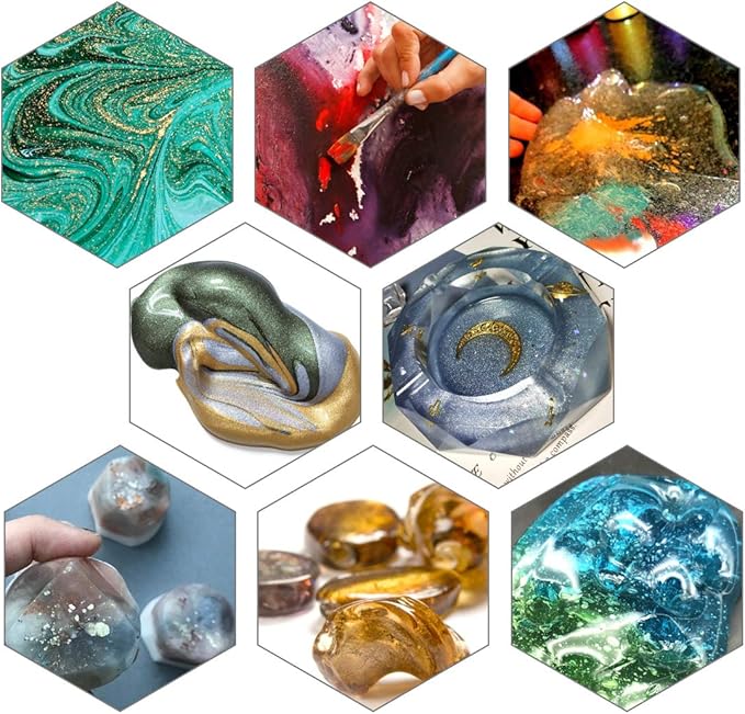 15 Bottles Slime & Candle Mica Powder, Resin Color Pigment, Epoxy Resin, Lip Gloss, Natural Powder Pigment