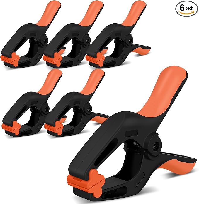 HORUSDY 6-Pack Spring Clamps Heavy Duty, 7-inch Large Plastic Clamps by HORUSDY