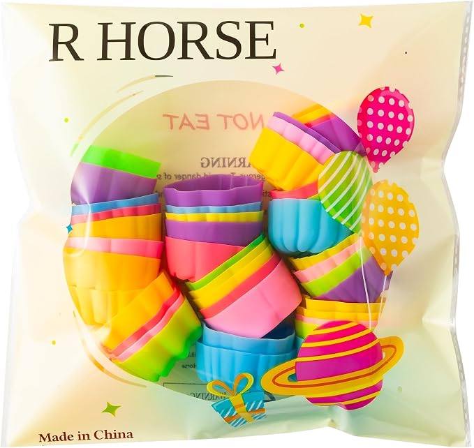 R HORSE 42Pcs Silicone Molds Cupcake 2 Inch Mini Size Reusable Muffins Liners - Image 7