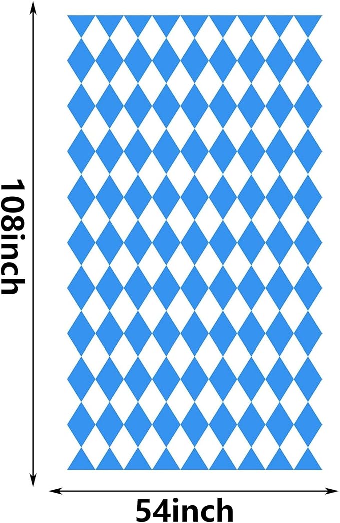 Iceyyyy 3 Pieces Oktoberfest Tablecloths-Blue and White Checkered Table Cloths - Image 2