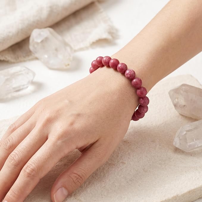 36pcs Natural Matte Red Gemstone Beads，10mm Frosted Round Loose Stone Beads - Image 6