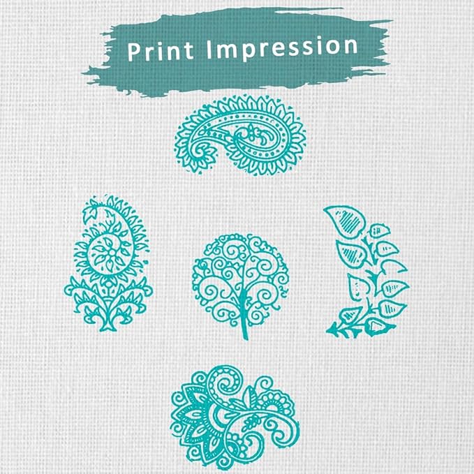 Handcarved Wooden Block Stamp for Printing Scrapbooking/Wooden Stamps for Project Designing/Fabric Textile/Clay/Pottery Craft/Tattoo | Set of 5 | Hashcart®