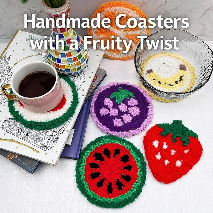 Punch Needle Coaster Kit for Adults Beginners, Easy Punch Embroidery Starter Set - Image 7