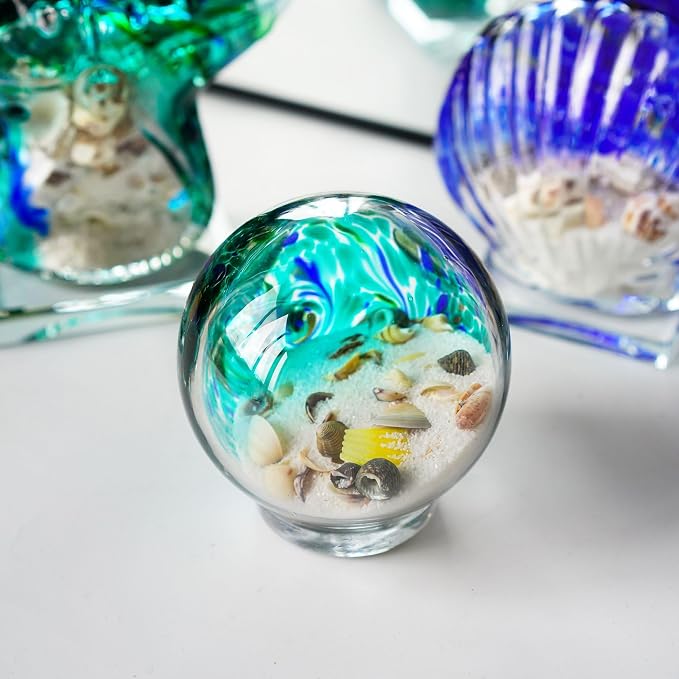 QFkris 4'' Sea Globe Hand Blown Art Glass Decor - Image 5