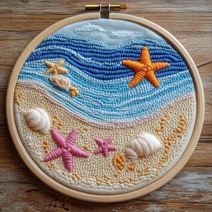 DIY Punch Needle Kits Beach and Starfish Sea Shells Easy by Unknown