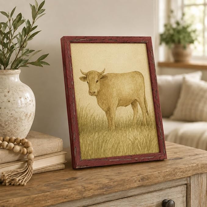 puthiac 11x14 Rustic Farmhouse Picture Frame, Barn Red, 1 Pack | Distressed MDF - Image 7