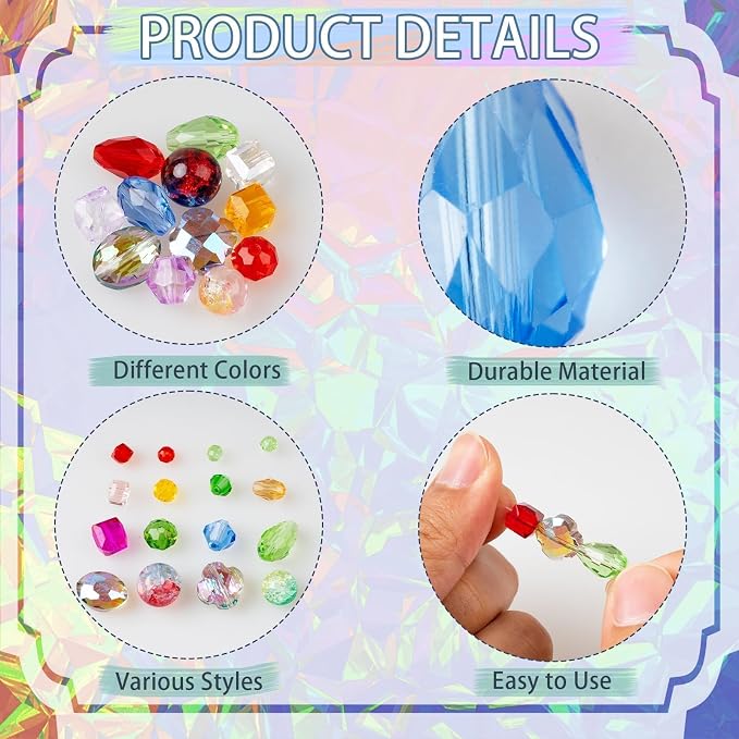 636pcs Glass Beads for Jewelry Making Assorted - Image 5