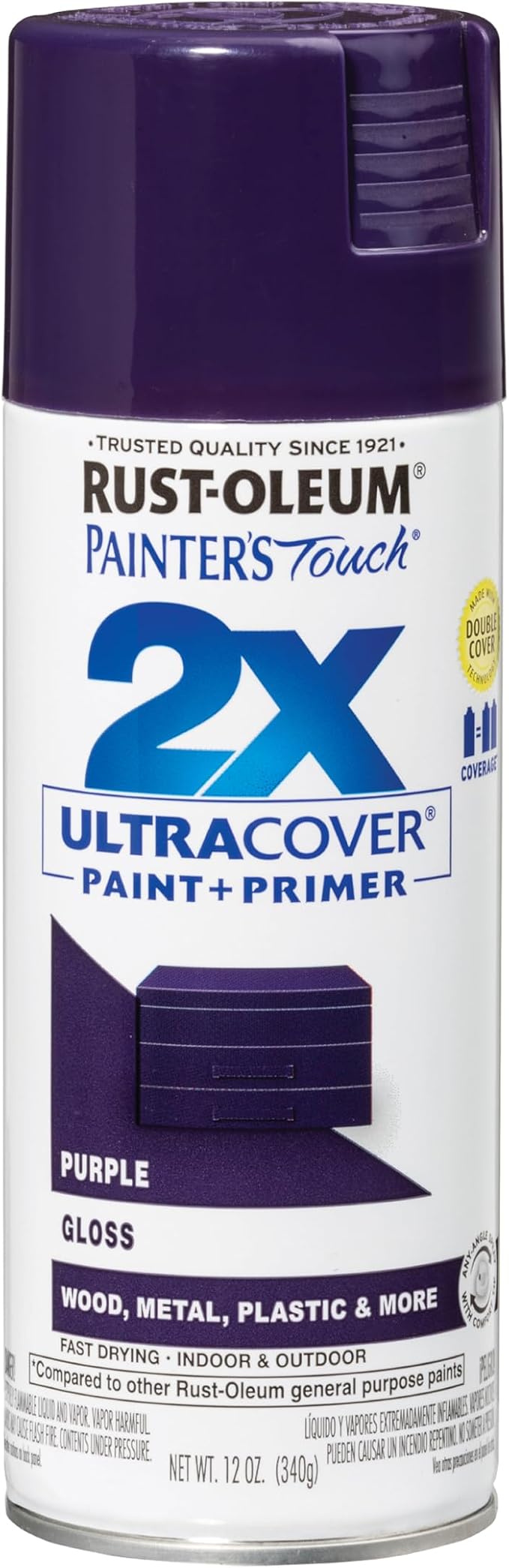 Rust-Oleum Painter's Touch 2X Ultra Cover Spray Paint, Gloss Purple | Indoor by Rust-Oleum